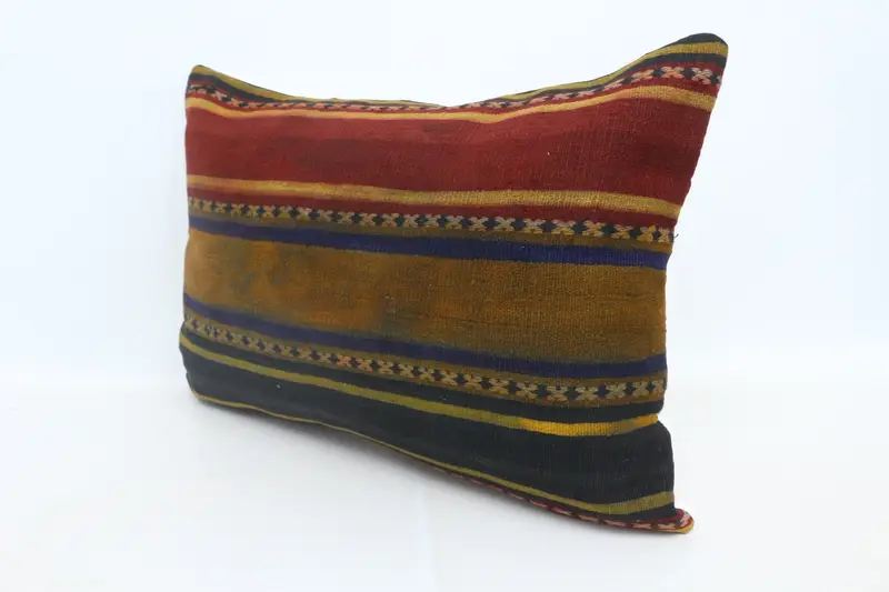 Cozy Throw Cushion, Boho Pillow Sham Cover, Pillow Sham, 20x28 Red Cushion, Vintage Kilim Throw Pillow, Pillow for Sofa - 4