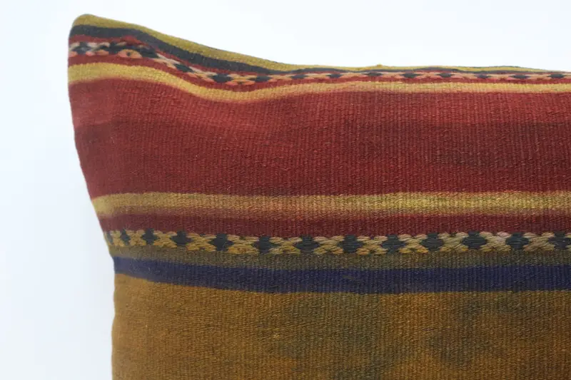 Cozy Throw Cushion, Boho Pillow Sham Cover, Pillow Sham, 20x28 Red Cushion, Vintage Kilim Throw Pillow, Pillow for Sofa - 2