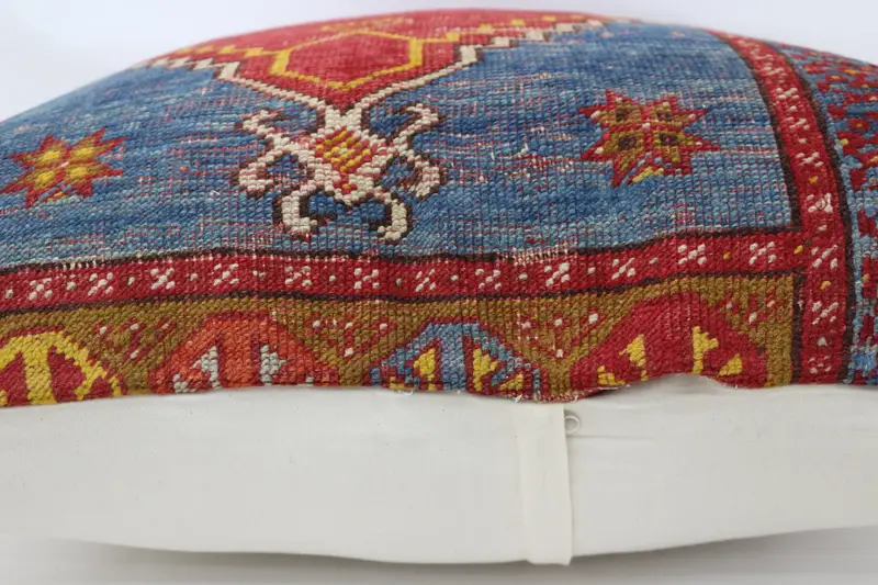Customized Cushion Cover, Antique Pillows, 32x32 Red Pillow Sham, Office Chair Pillow Sham, Turkish Kilim Pillow, Home Decor Pillow, Pillow Case - 6