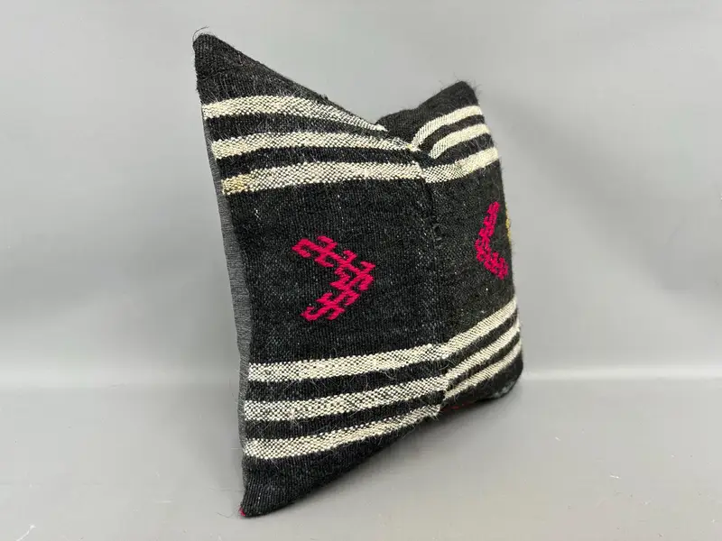 18x18 Brown Cushion Cover, Pillow Case, Kilim Cushion Sham, Turkish Rugs Pillow Cover, Vintage Pillow, Interior Designer Pillow - 2
