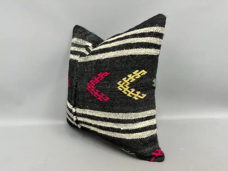 18x18 Brown Cushion Cover, Pillow Case, Kilim Cushion Sham, Turkish Rugs Pillow Cover, Vintage Pillow, Interior Designer Pillow - 3