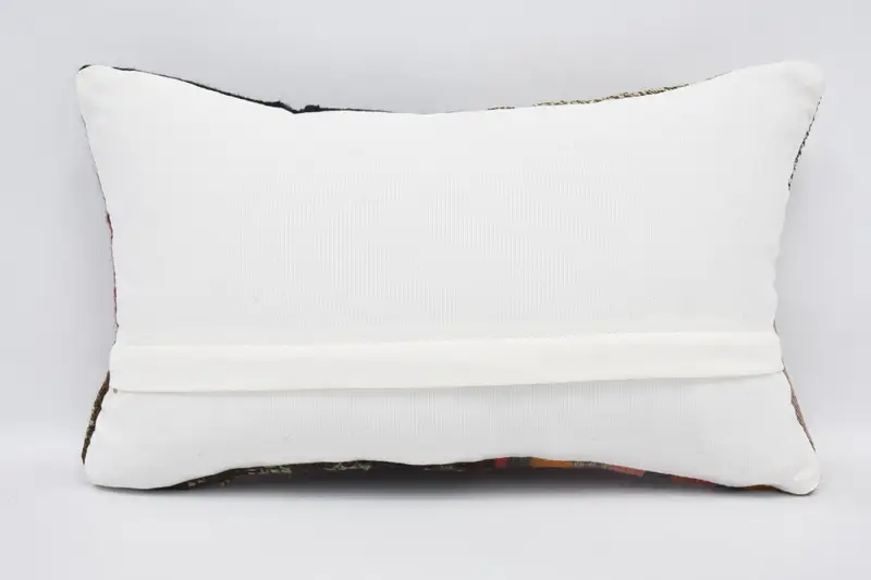 Handmade Kilim Cushion, Ottoman Cushion Case, 12x20 Red Cushion Cover, Pillow Case, Kilim Cushion Sham, Kilim Pillow Cover - 6