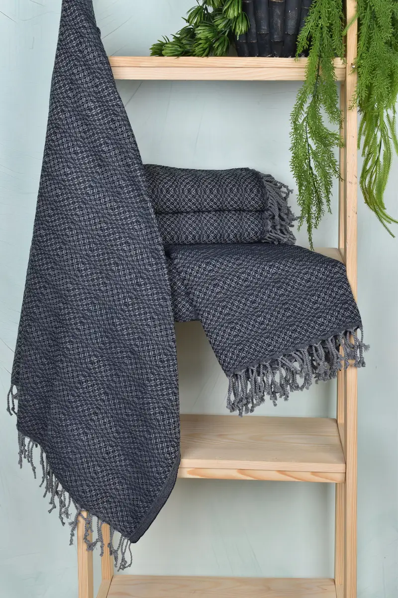 Bachelor Towel, 70x40 Cotton Geometric Towel, Travel Towel, Best Friend Gift, Fouta towel, Gift For Boyfriend, Scarf Towel, Sand-free towel - 6