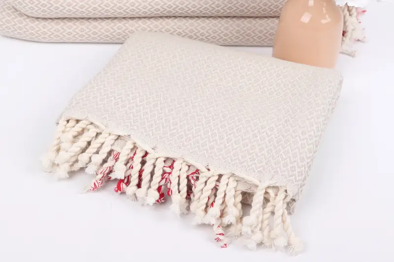 Organic Towel, 70x40 Cotton Diamond Towel, Turkish hand towel, Soft towel, Towel With Name, Gym Towel, Christmas Gift, Large Turkish Towel - 5