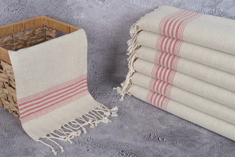 Monogram Kitchen Towel, Monogrammed Hand Towel, Bridesmaid Gift, 36x18 Linen Striped Towel, Personalized Dish Towel, Family Gift, Housewarming Gift - 3