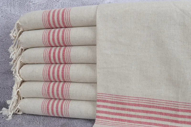 Monogram Kitchen Towel, Monogrammed Hand Towel, Bridesmaid Gift, 36x18 Linen Striped Towel, Personalized Dish Towel, Family Gift, Housewarming Gift - 1