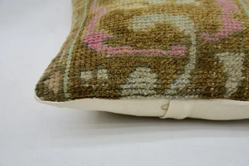 Turkish Pillow, Bolster Cushion Cover, Throw Kilim Pillow, Cushion Case, Gift Pillow, 12x12 Brown Cushion, Sofa Bolster Cushion, Garden Pillow Sham - 5