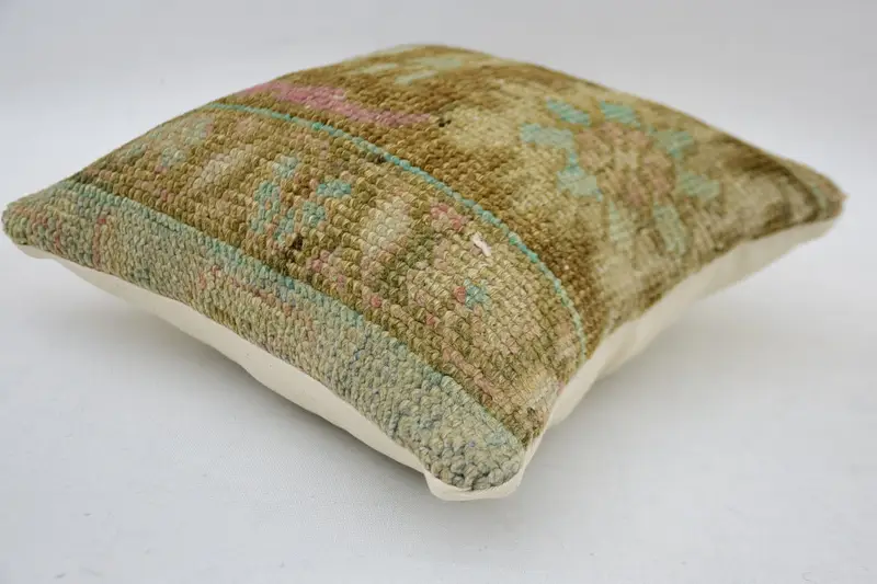 Turkish Pillow, Bolster Cushion Cover, Throw Kilim Pillow, Cushion Case, Gift Pillow, 12x12 Brown Cushion, Sofa Bolster Cushion, Garden Pillow Sham - 6