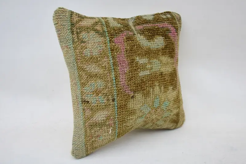 Turkish Pillow, Bolster Cushion Cover, Throw Kilim Pillow, Cushion Case, Gift Pillow, 12x12 Brown Cushion, Sofa Bolster Cushion, Garden Pillow Sham - 2