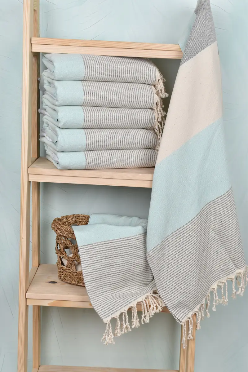 Gift Towel, Unique Turkish towel with custom embroidery USA, Personalized Gifts, Lightweight towel, Turkish beach towel, 70x40 Cotton Striped Towel - 3