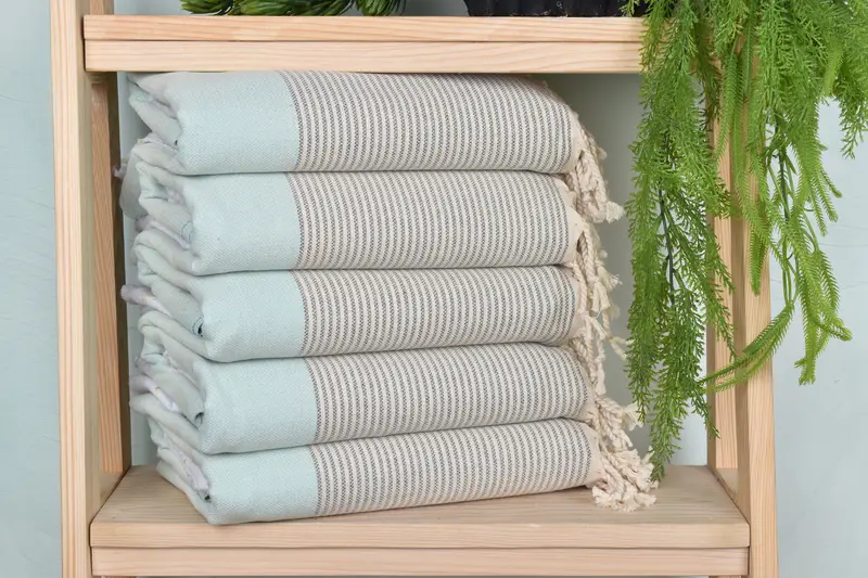Gift Towel, Unique Turkish towel with custom embroidery USA, Personalized Gifts, Lightweight towel, Turkish beach towel, 70x40 Cotton Striped Towel - 2