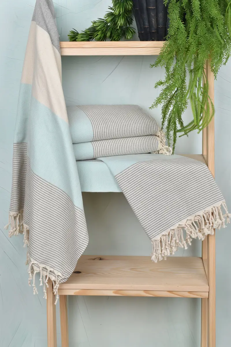 Gift Towel, Unique Turkish towel with custom embroidery USA, Personalized Gifts, Lightweight towel, Turkish beach towel, 70x40 Cotton Striped Towel - 7