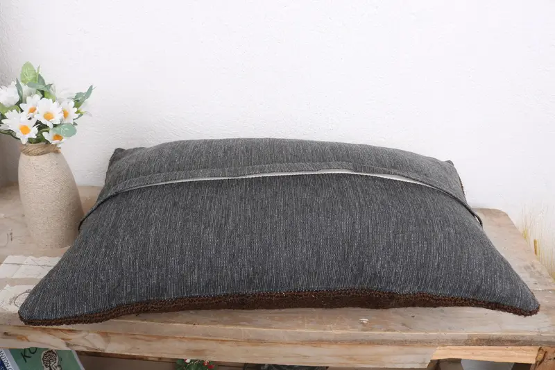 Shabby Chic Pillow Cover, Pillow Case, Antique Pillows, Throw Kilim Pillow, Seat Pillow Case, Vintage Kilim Throw Pillow, 12x20 Brown Pillow Case - 7