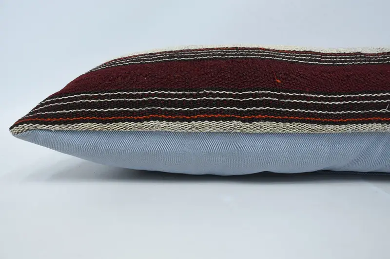 Morroccon Kilim Cushion Cushion Cover, Ethnical Kilim Rug Pillow, Pillow for Sofa, 12x48 Brown Cushion, Pillow Sham, Throw Kilim Pillow - 5