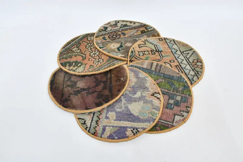 Mantel individual Kilim tejido marrón y verde, tapete de mesa duradero y elegante