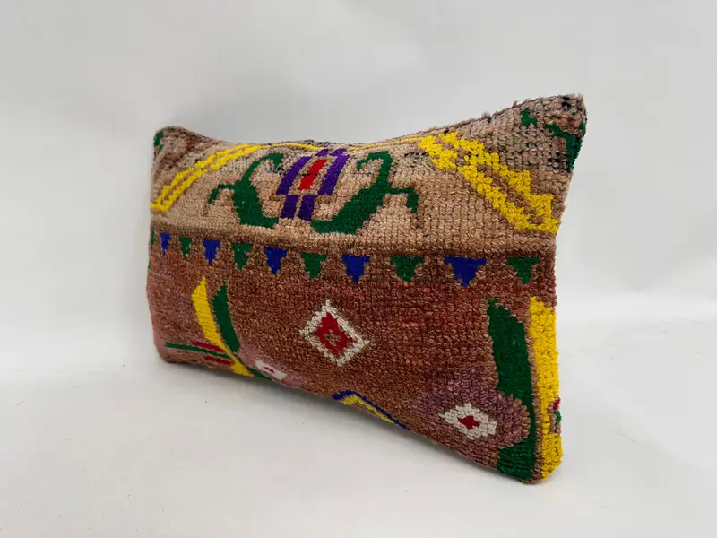 Tapestry Cushion Case, Armchair Cushion, 12x20 Brown Pillow Sham, Throw Kilim Pillow, Turkish Kilim Pillow, Antique Pillows, Pillow - 4