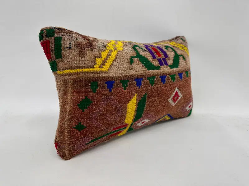 Tapestry Cushion Case, Armchair Cushion, 12x20 Brown Pillow Sham, Throw Kilim Pillow, Turkish Kilim Pillow, Antique Pillows, Pillow - 3