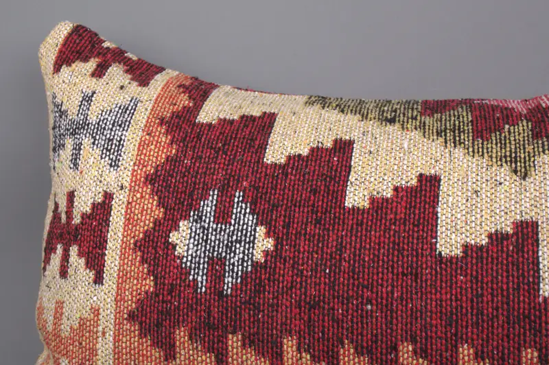 Antique Pillows, Vintage Pillow, Personalized Gift Pillow Cushion, Boho Pillow, 16x36 Red Cushion, Rustic Pillow Cover, Pillow Case - 5