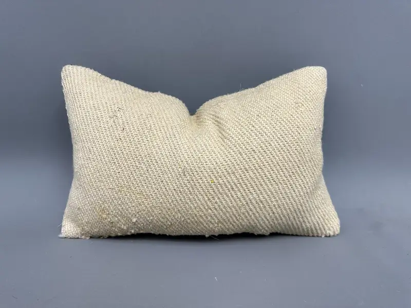 Antique Pillows, Kilim Pillow Cover, Ethnical Kilim Rug Pillow, Pillow Sham, Personalized Gift Pillow Cushion Case, 12x20 Beige Cushion Cover - 1