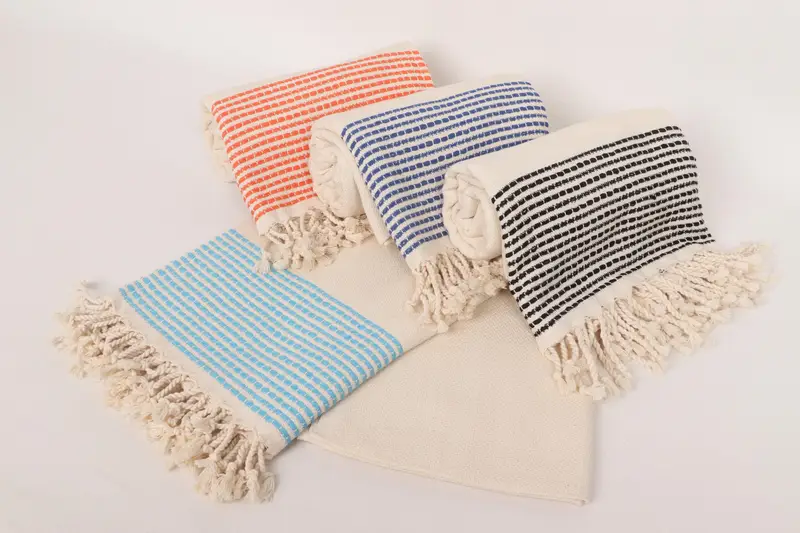 Cotton towel, Bachelorette Party Gifts Bridesmaids, Large Beach Towel Personalized, 70x36 Cotton Striped Towel, Beach towel, Christmas Gift - 5
