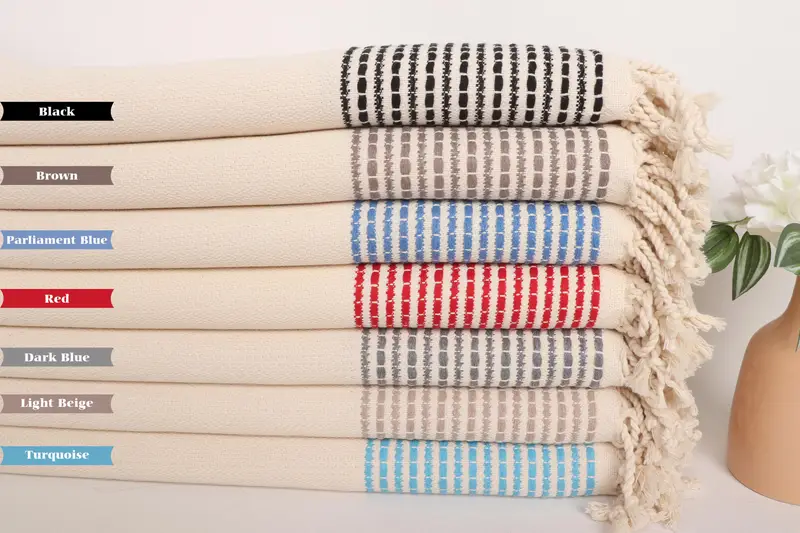Cotton towel, Bachelorette Party Gifts Bridesmaids, Large Beach Towel Personalized, 70x36 Cotton Striped Towel, Beach towel, Christmas Gift - 2