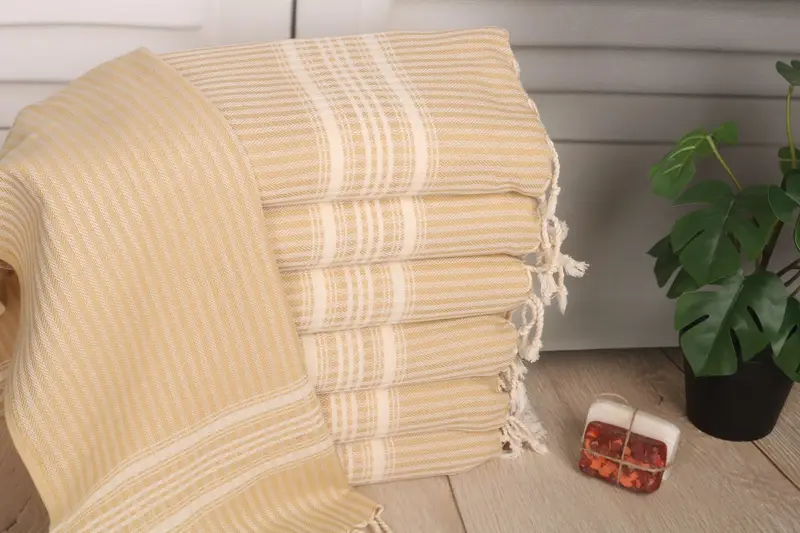 Wedding Favors Kitchen Towel, Mustard Cotton Hand Towel, 40x18 Inches