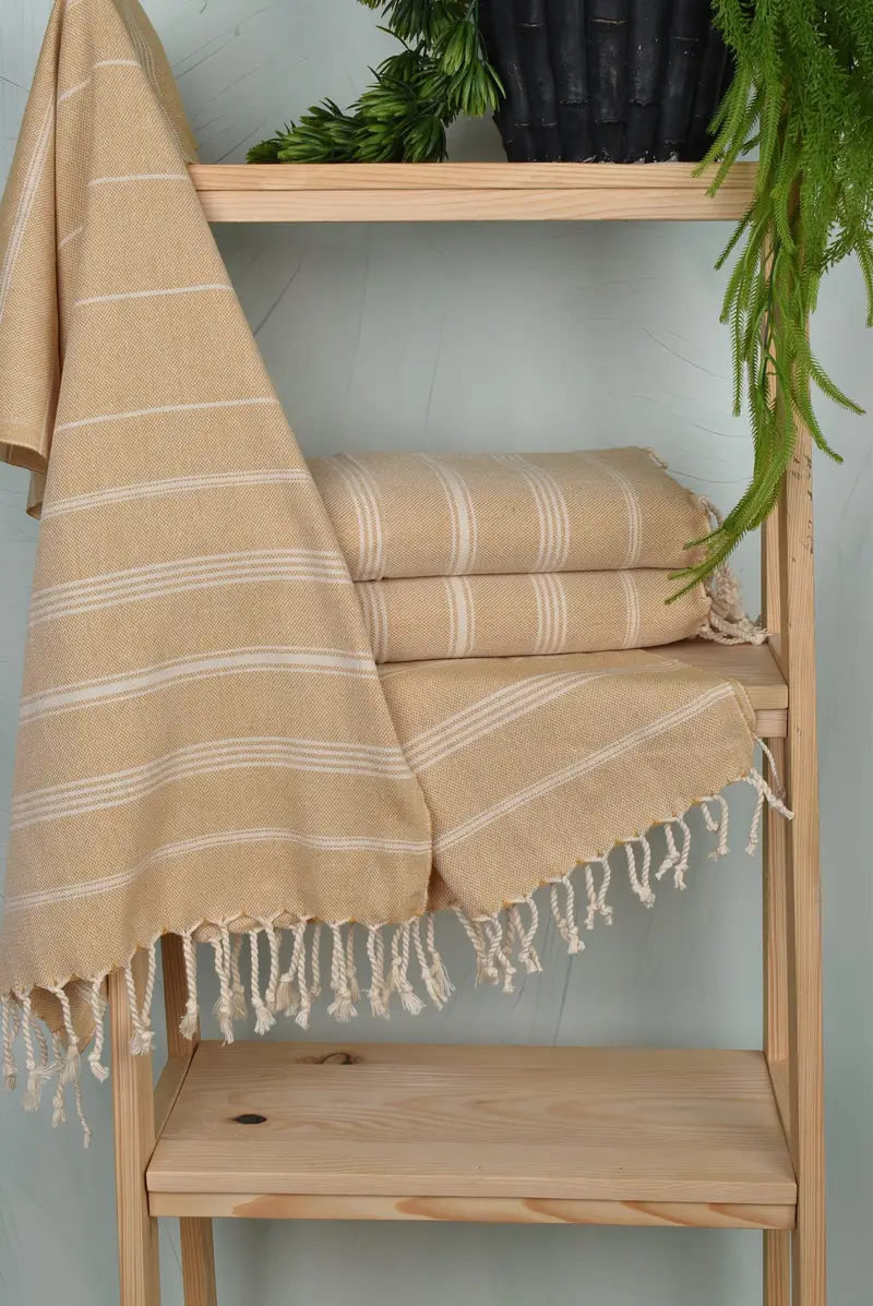 Wedding Gift, 38x24 Cotton Striped Towel, Organic Tea Towel, Boyfriend Gift, Wedding Favors, Summer Towel, Bridal Party Gifts, Small Bath Towels - 6
