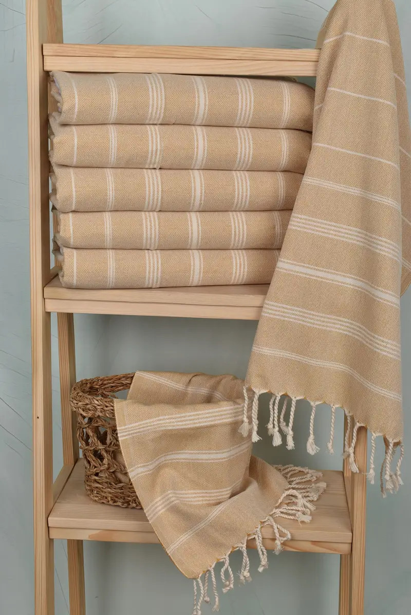 Wedding Gift, 38x24 Cotton Striped Towel, Organic Tea Towel, Boyfriend Gift, Wedding Favors, Summer Towel, Bridal Party Gifts, Small Bath Towels - 3