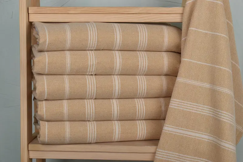 Wedding Gift, 38x24 Cotton Striped Towel, Organic Tea Towel, Boyfriend Gift, Wedding Favors, Summer Towel, Bridal Party Gifts, Small Bath Towels - 2
