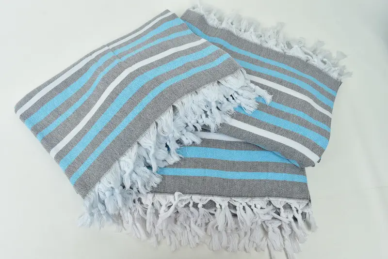 84x64 Cotton Striped Towel, Turkish Bedspread, Decorative Blanket, Woven Throw Blanket, Turkish Tablecloth, Gift For Her, Throw Blanket - 6