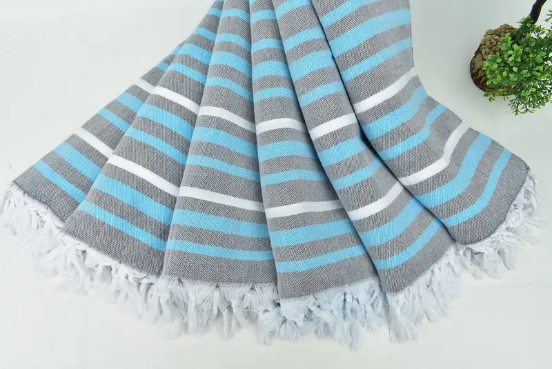 84x64 Cotton Striped Towel, Turkish Bedspread, Decorative Blanket, Woven Throw Blanket, Turkish Tablecloth, Gift For Her, Throw Blanket - 4