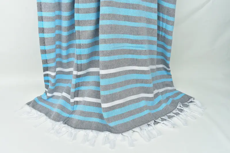 84x64 Cotton Striped Towel, Turkish Bedspread, Decorative Blanket, Woven Throw Blanket, Turkish Tablecloth, Gift For Her, Throw Blanket - 8