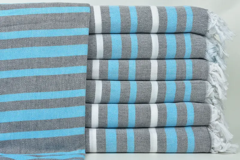 84x64 Cotton Striped Towel, Turkish Bedspread, Decorative Blanket, Woven Throw Blanket, Turkish Tablecloth, Gift For Her, Throw Blanket - 1