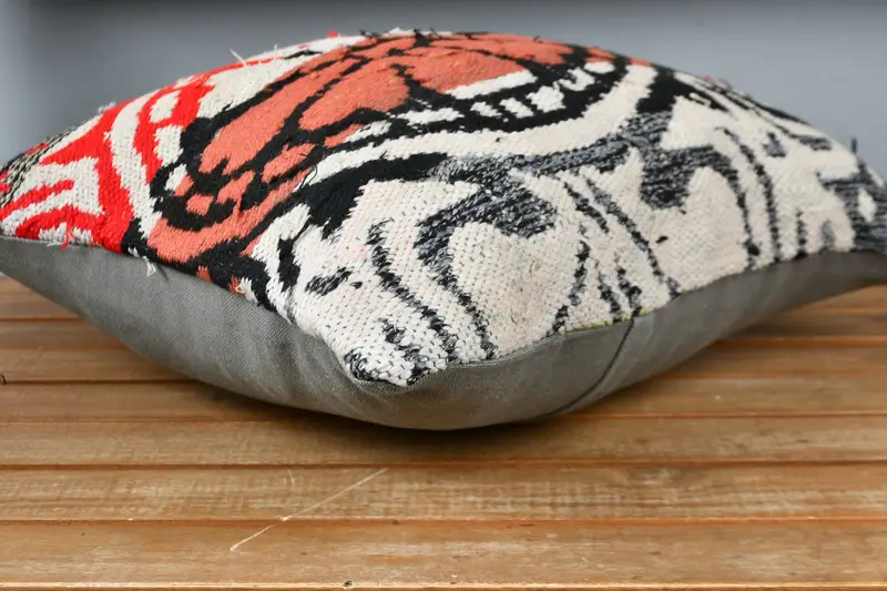 16x16 Red Cushion Case, Turkish Kilim Pillow, Boho Pillow, Pillow Case, Gift Pillow, Decorative Pillow Sham, Retro Throw Pillow - 3