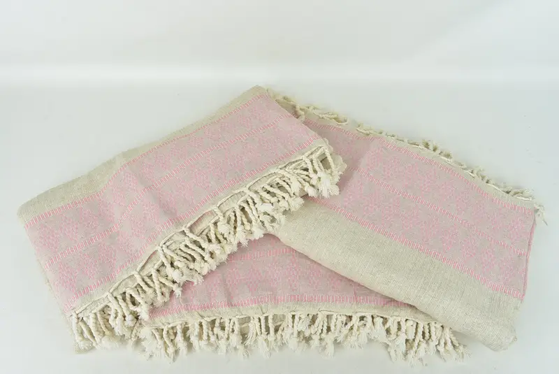 Wedding Favors, Decorative Blanket, 100x88 Linen Kilim Design Towel, Turkish Bedcover, Spa Gift, Large Beach Towel Personalized, Housewarming Gift - 6