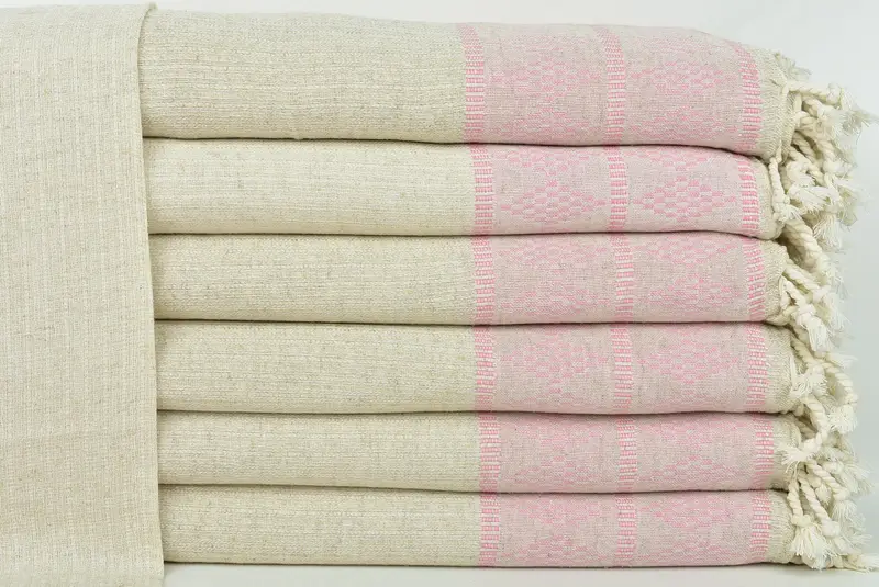 Wedding Favors, Decorative Blanket, 100x88 Linen Kilim Design Towel, Turkish Bedcover, Spa Gift, Large Beach Towel Personalized, Housewarming Gift - 1