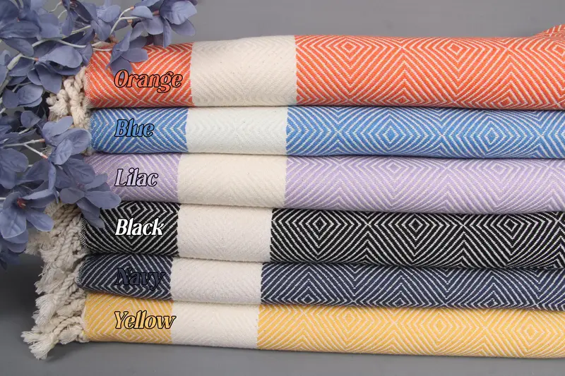 Diamond Towel Organic Cotton Beach Towel Beige, 40x79 Inches