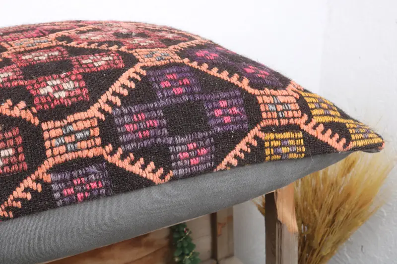 24x24 Yellow Cushion Cover, Car Pillow Cover, Pillow for Sofa, Pillow Sham, Home Decor Pillow, Throw Kilim Pillow, Pattern Throw Pillow Case - 6