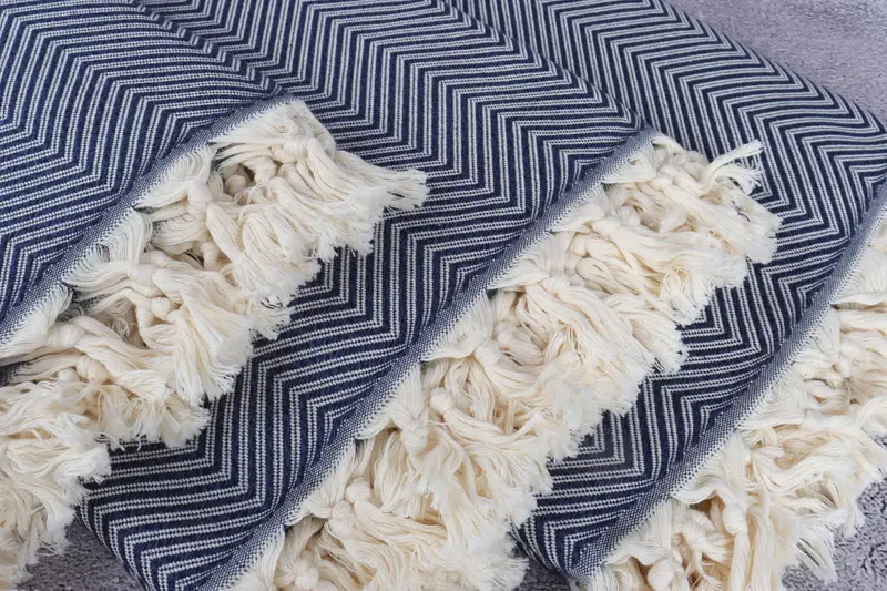 Throw Blanket Couch, Bachelorette Party Items, Organic Throw, Tablecloth, 92x80 Cotton Striped Towel, Boho Throw Blankets, Personalized Gift For Her - 5