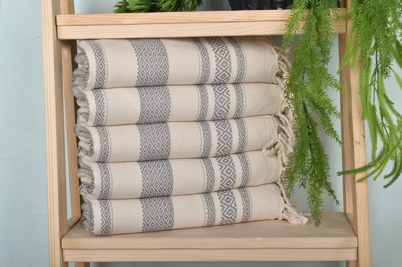 Custom Gift Gray Cotton Towel, Monogrammed Beach Towel, 36x71 Inches