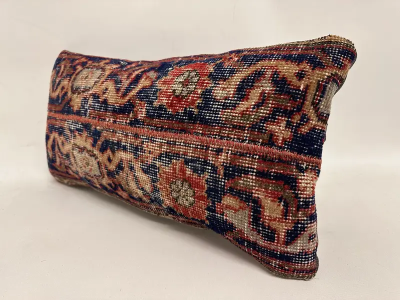 12x24 Blue Cushion, Pillow Cover, Patio Pillow Case, Handmade Rug Seat Pillow, Turkish Pillow, Pillow for Couch, Turkish Kilim Pillow - 3