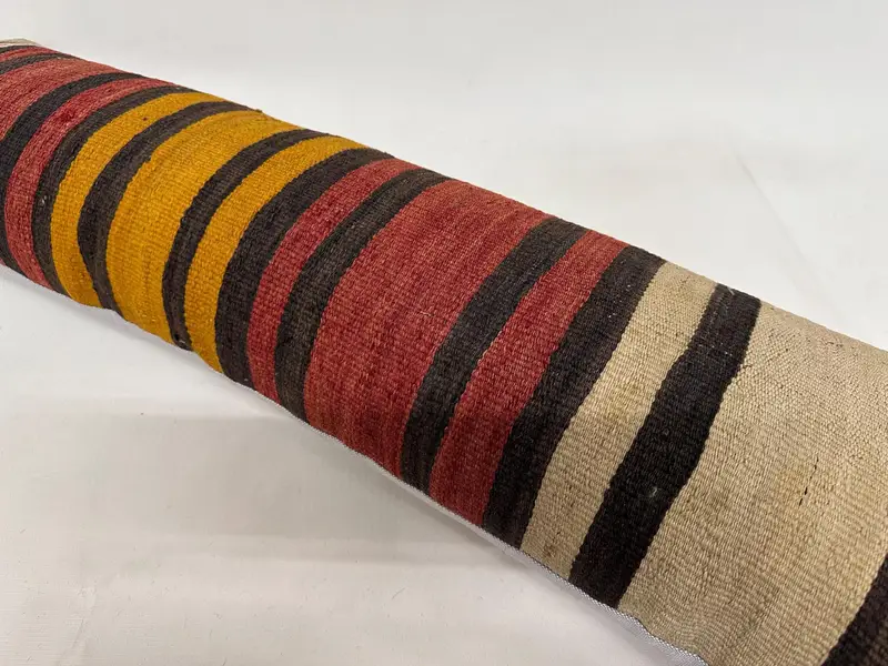 Interior Designer Pillow, Pillow for Sofa, Vintage Kilim Throw Pillow, 12x43 Orange Cushion, Crochet Pattern Pillow Case, Cushion - 6