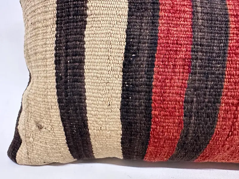 Interior Designer Pillow, Pillow for Sofa, Vintage Kilim Throw Pillow, 12x43 Orange Cushion, Crochet Pattern Pillow Case, Cushion - 4