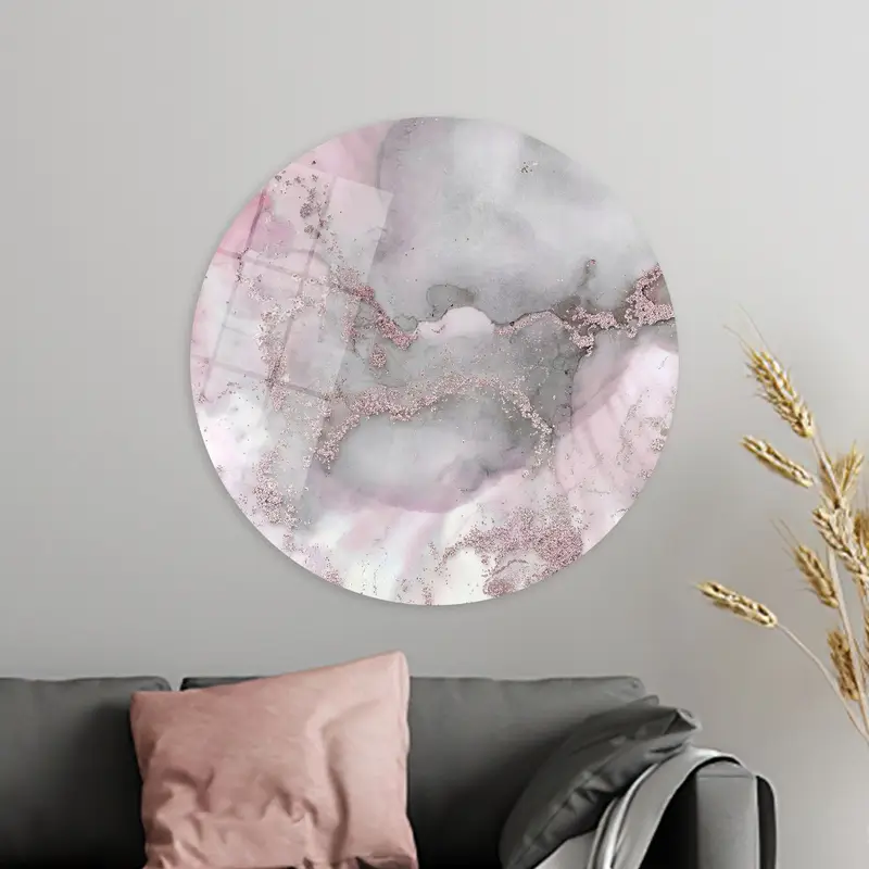 Luxury Marble Shimmery Pink Printed Canvas - Elegant Wall Art