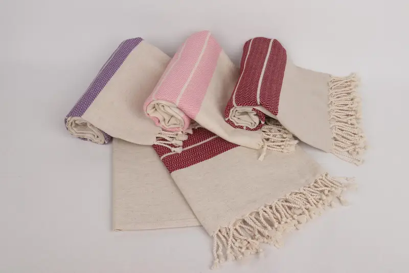 Bachelorette Party Gift, Decorative Towel, Gift Towel, 68x40 Linen Zig zag Towel, Quick-dry towel, Embroidered Turkish Towel, Organic towel - 3