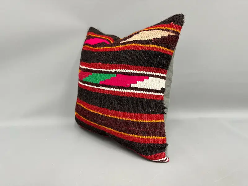 Farmhouse Pillow, Tribal Cushion Cover, Gift Pillow, 18x18 Brown Cushion Case, Boho Pillow, Pillow for Couch, Cushion, Ikat Pillow Sham - 3