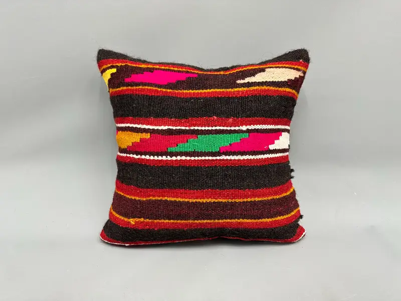 Farmhouse Pillow, Tribal Cushion Cover, Gift Pillow, 18x18 Brown Cushion Case, Boho Pillow, Pillow for Couch, Cushion, Ikat Pillow Sham - 4