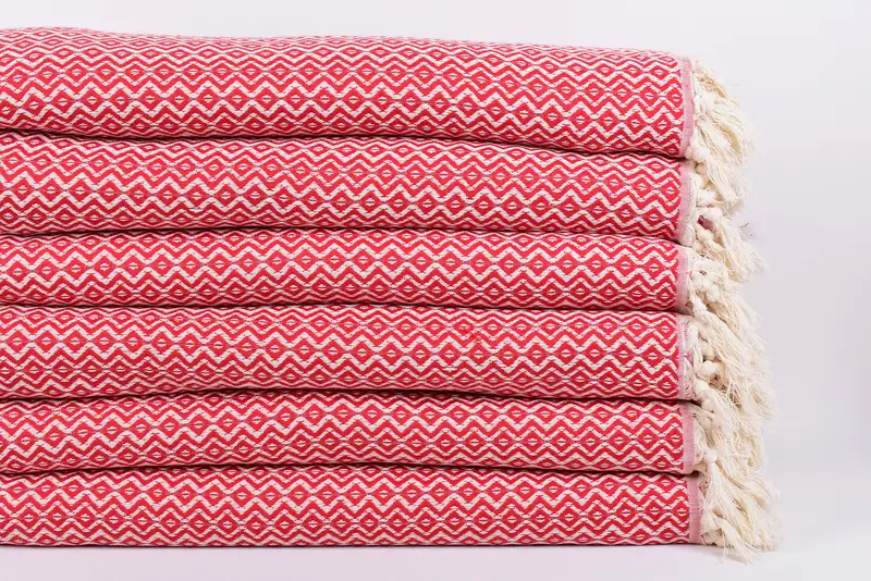 96x80 Cotton Diamond Towel, Turkish Tablecloth, Woven Throw Blanket, Wedding Favors, Bachelorette Party Favors, Family Gift, Girl Trip Party Favor - 3