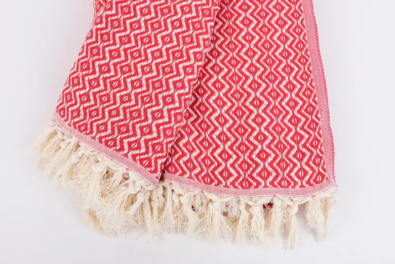 96x80 Cotton Diamond Towel, Turkish Tablecloth, Woven Throw Blanket, Wedding Favors, Bachelorette Party Favors, Family Gift, Girl Trip Party Favor - 8