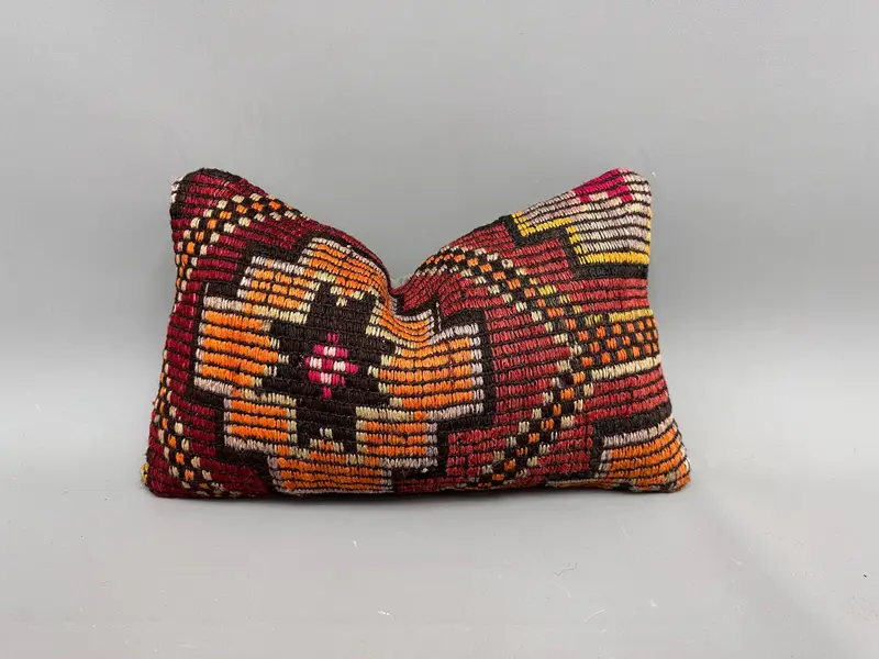 12x20 Red Cushion Cover, Vintage Kilim Throw Pillow, Bohemian Cushion Pillow Sham, Cushion, Interior Designer Pillow, Home Decor Pillow - 1